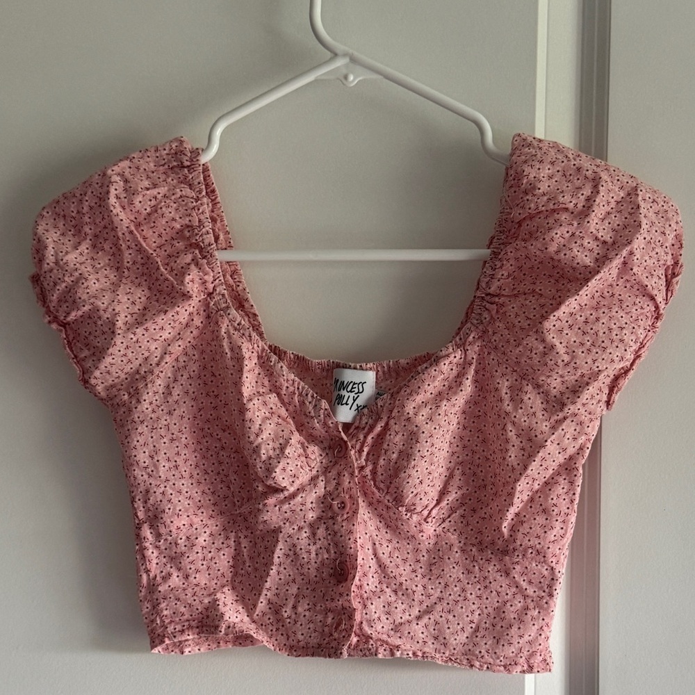 Princess polly pink‎ puff sleeve top